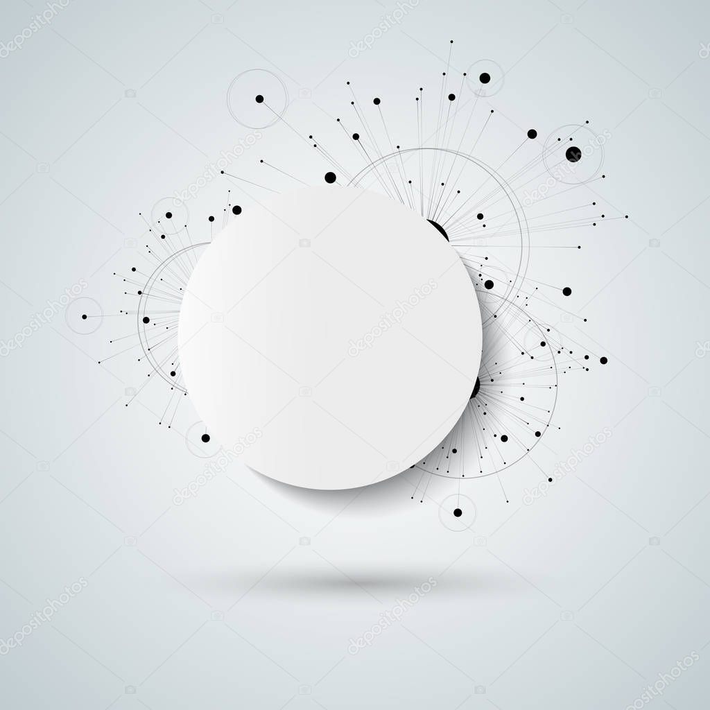 Lines and dots concept geometric design and technical background