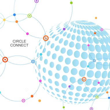 Yarım ton vektör tasarımı. Soyut noktalı daire illüstrasyon