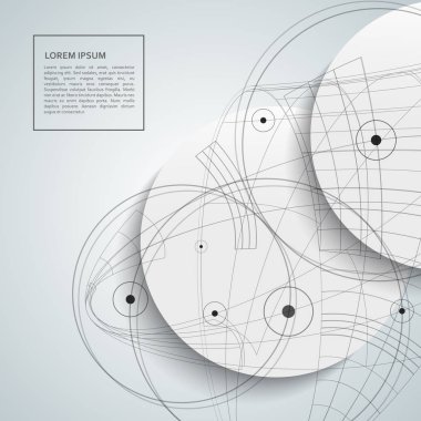 Soyut daire tasarım şablonu. Noktalar ve çizgiler arka plan