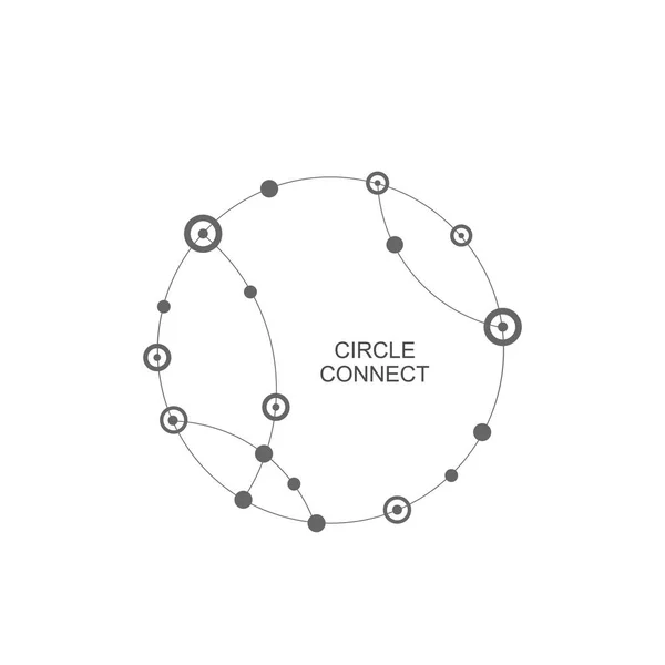 Векторный абстрактный технологический фон с кругом соединения и точкой — стоковый вектор