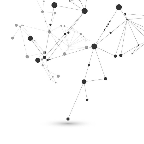 Многоугольный абстрактный фон с связной линией и точками. Современный технологический дизайн для будущих мировых проектов
