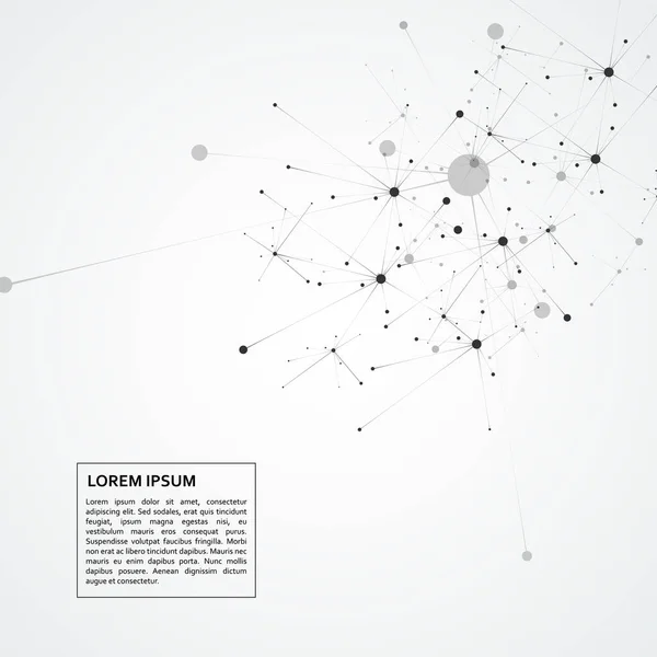 Çizgiler ve noktalar ile bağlantı bilim molekül arka plan — Stok Vektör