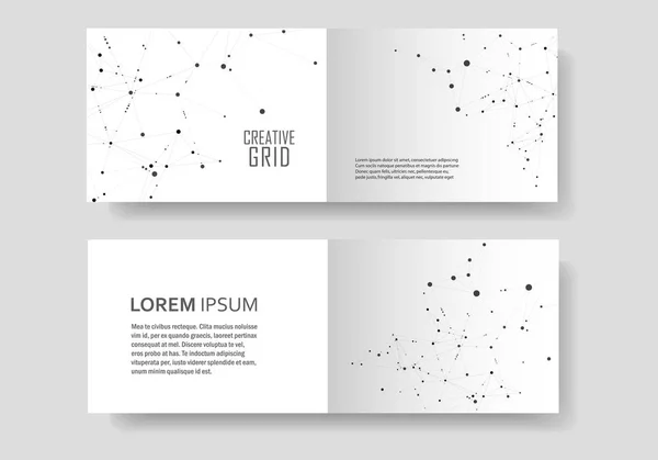 Polygonal abstract background with connected line and dots. Modern cover brochure with technological design for future world projects — Stock Vector