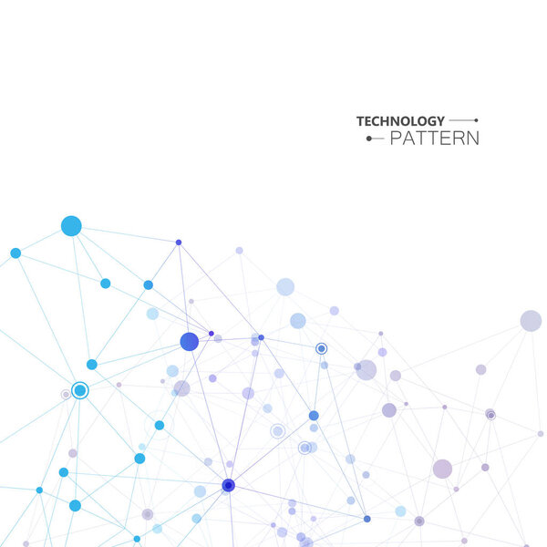 Многоугольный абстрактный фон с связной линией и точками. Современный технологический дизайн для будущих мировых проектов
