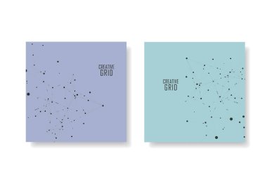 Bağlantılı çizgi ve noktalar ile poligonal arka plan. Gelecekte dünya projeler için teknolojik tasarım ile modern kapak broşürü