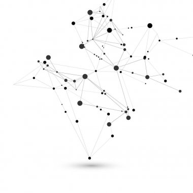 Bağlantılı çizgi ve noktalar ile poligonal arka plan. Gelecekte dünya projeler için modern teknolojik tasarım