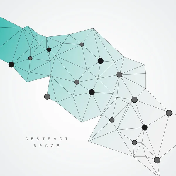 Estrutura de conexão abstrata com pontos e linhas. Fundo vetorial —  Vetores de Stock