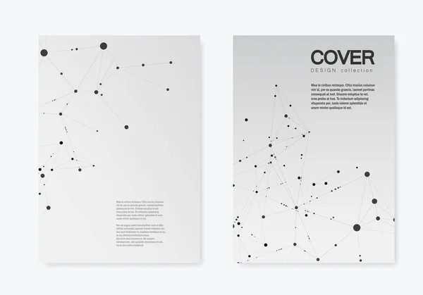 Polygonal abstrakt bakgrund med uppkopplade och prickar. Moderna omslag broschyr med teknisk design för framtida värld projekt — Stock vektor