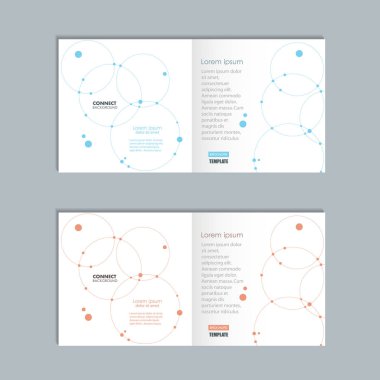 Vektör soyut teknoloji broşürü nokta ve çizgi ile