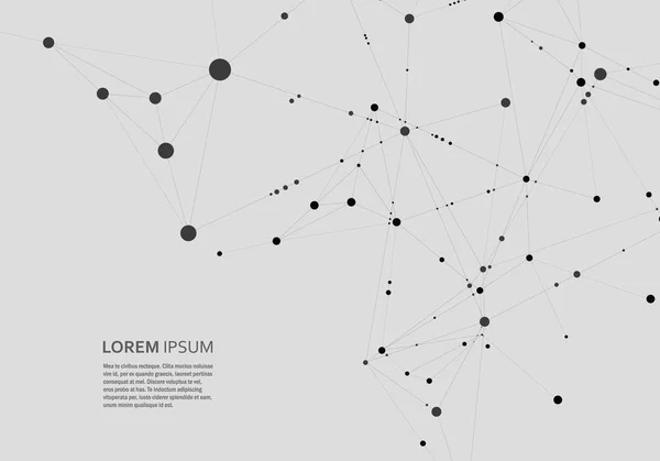 Fondo abstracto poligonal con línea y puntos conectados. Diseño tecnológico moderno para futuros proyectos mundiales — Archivo Imágenes Vectoriales