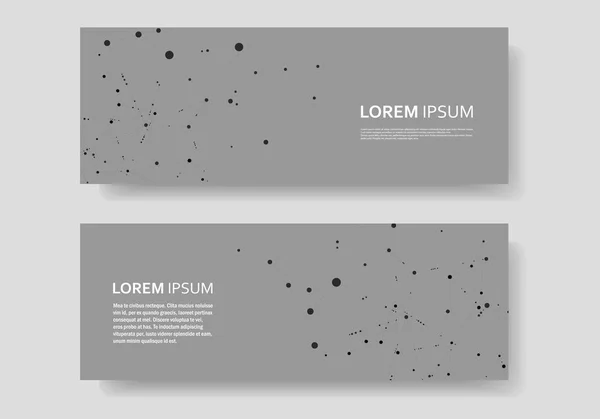 Polygonal abstract background with connected line and dots. Modern cover banner with technological design for future world projects — Stock Vector