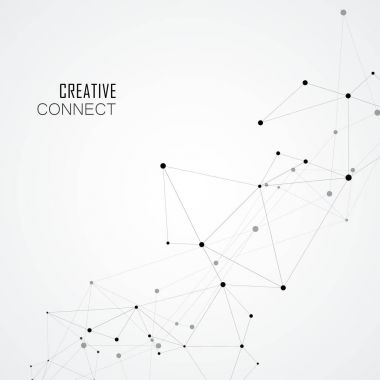 Geometrik ağ bağlantılı çizgi ve noktalar ile arka plan