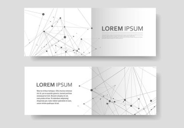 Molekül yapısı tarzı ile soyut poligonal geometrik şekil. Çizgiler ve noktalar kapak broşürü bağlanmak