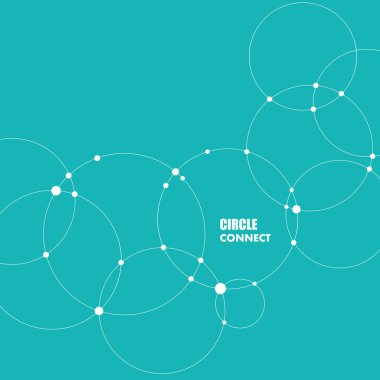 Arka plan daire ve nokta. Teknoloji vektör bağlanmak