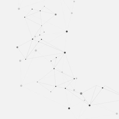 Bağlantılı çizgi ve noktalar ile teknoloji arka plan. Vektör geometrik çizim
