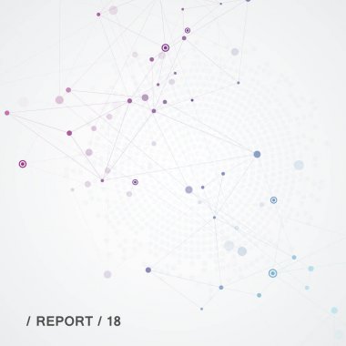 Noktalar ve çizgiler bağlanma ile soyut poligonal yapı