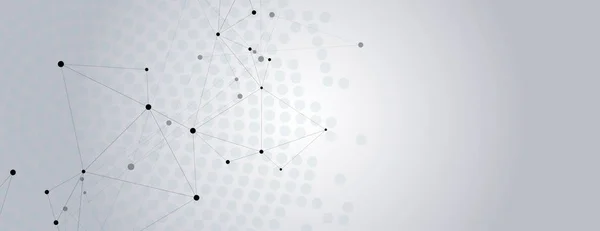 带线和点的几何灰色背景连通分子 — 图库矢量图片