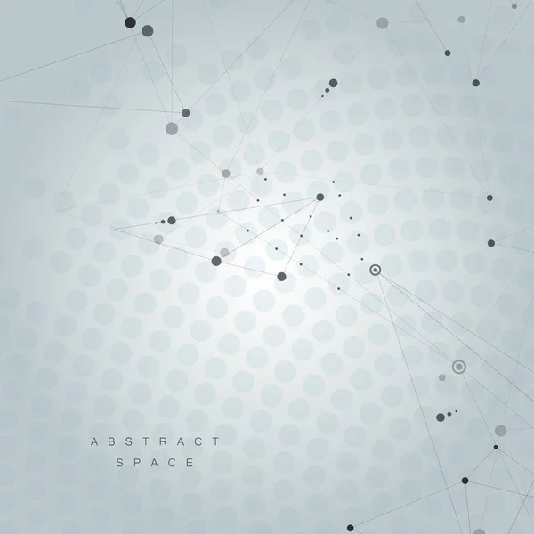 Geometrische netwerk abstracte achtergrond met aangesloten lijn en stippen — Stockvector