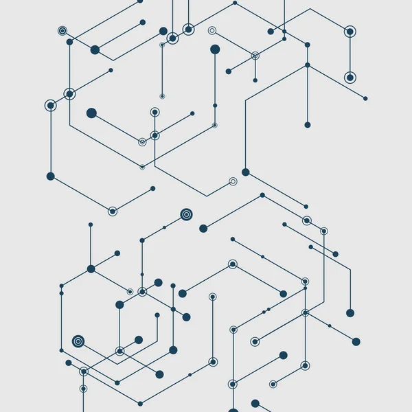 Анотація Векторне з'єднання гексагонів і фону соціальної мережі — стоковий вектор