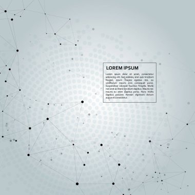 Noktalar, çizgiler ve metin için yer bağlanma ile poligonal arka plan