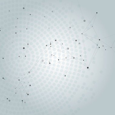 Geometrik ağ bağlantılı çizgi ve noktalar ile arka plan