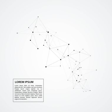 Geometrik ağ bağlantılı çizgi ve noktalar ile arka plan