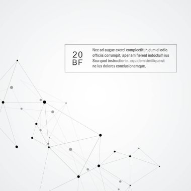 Geometrik soyut vektör çizim. Teknolojik altyapı ile bağlantılı çizgi ve noktalar