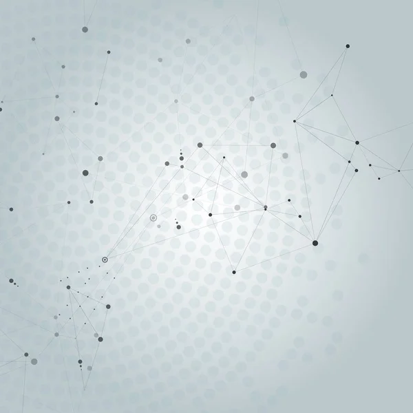 具有连接线和点的几何网络抽象背景 — 图库矢量图片