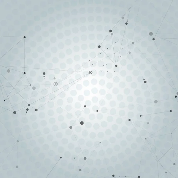 연결된 라인 및 점 기하학적 네트워크 추상적인 배경 — 스톡 벡터