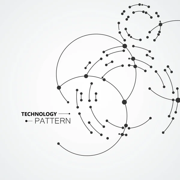 Daire arka plan bağlantı noktaları vektör. Geometrik soyutlama tasarım çizgileri ve noktaları