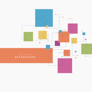 Topikal renkler farklı kare. Güzel vektör tasarımı