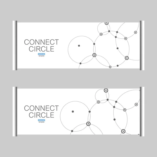 Patrón vectorial con círculos y puntos conectados — Vector de stock