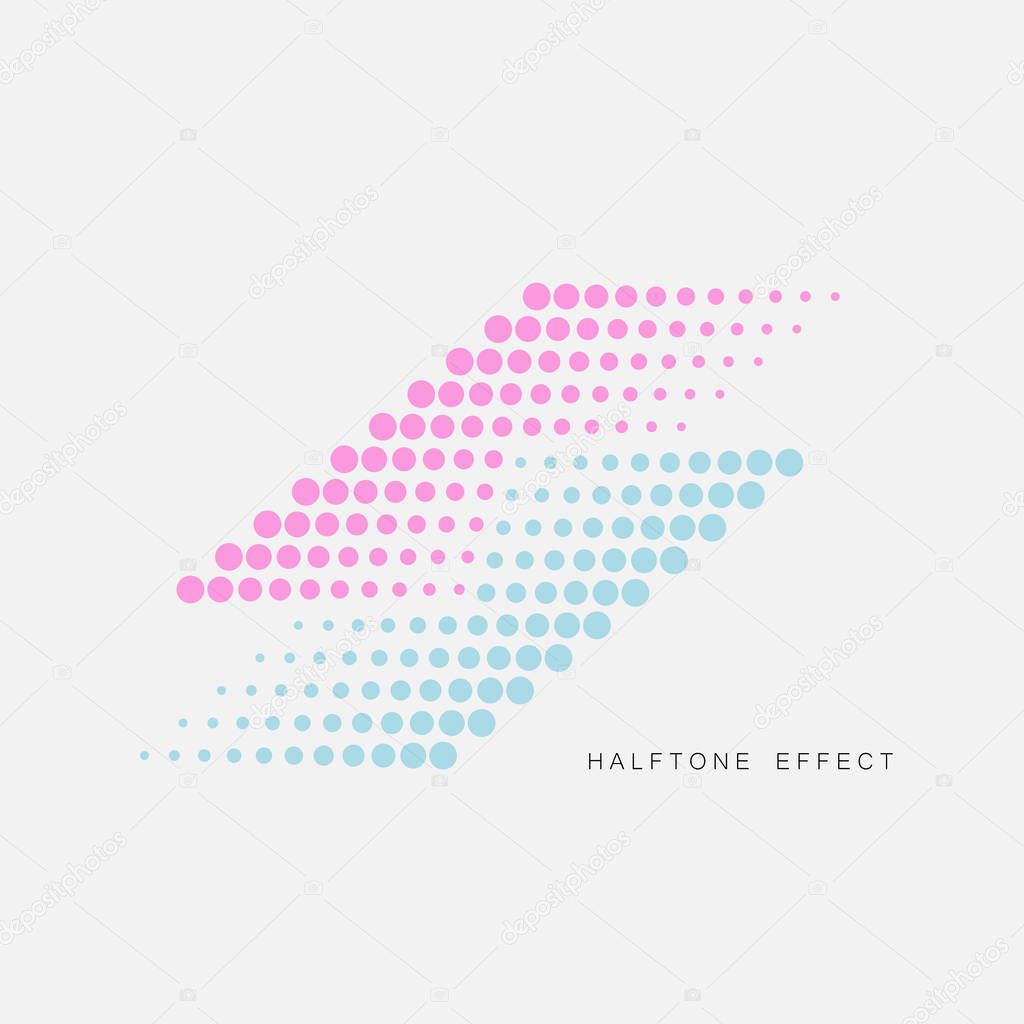 Set of Abstract Halftone Design Elements. Vector illustration