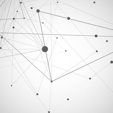 Soyut vektör poligonal. Bağlantı noktaları ve çizgileri arka plan