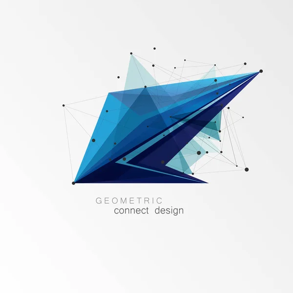 Dreieck abstrakte Form. Design für Präsentationen neuer Technologien und künstlicher Intelligenz — Stockvektor