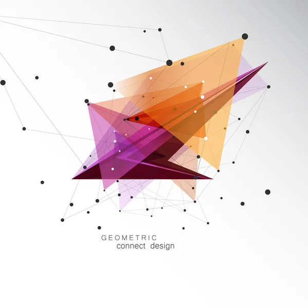 Abstraktní tvar trojúhelníku. Design pro prezentace nových technologií a umělá inteligence — Stockový vektor