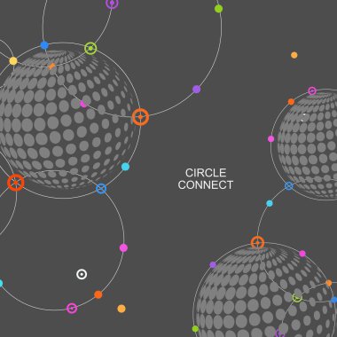Yarım ton vektör tasarımı. Soyut noktalı daire illüstrasyon