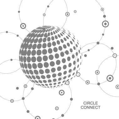 Yarım ton vektör tasarımı. Soyut noktalı daire illüstrasyon