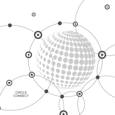 Yarım ton vektör tasarımı. Soyut noktalı daire illüstrasyon