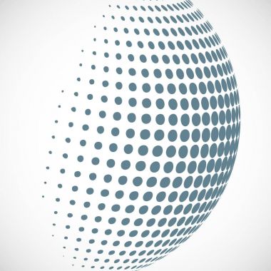 Vektör soyut noktalı yarım ton gezegen