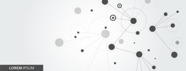 Soyut bağlantı yapısı. Vektör bilim arka plan. Şablon banner tasarımınız için