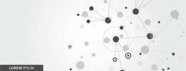 Soyut bağlantı yapısı. Vektör bilim arka plan. Şablon banner tasarımınız için