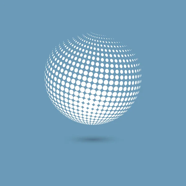 Vector halftone spheres. Design element with shadow — Stock Vector