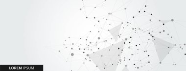 Poligonal yatay arka plan ile noktalar ve çizgiler bağlanma soyut soyut