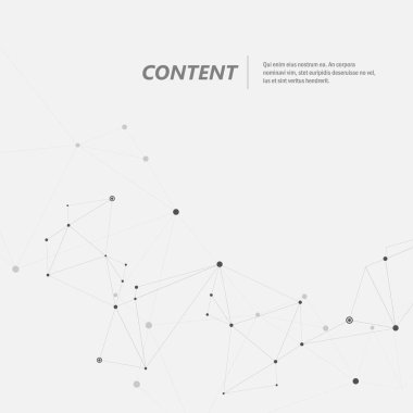 Bağlantılı çizgi ve noktalar ile teknoloji arka plan. Vektör geometrik çizim