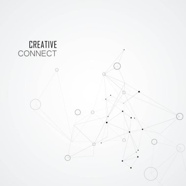 Poligonal soyut uzay arka plan noktalar daireler ve çizgiler bağlanma