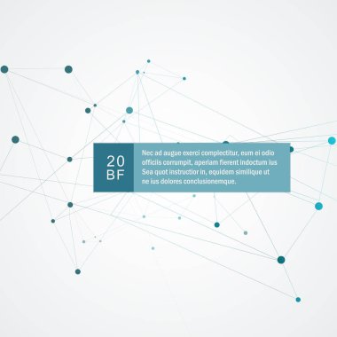 Soyut bağlantı mavi çizgiler ve noktalar ile içerik arka plan