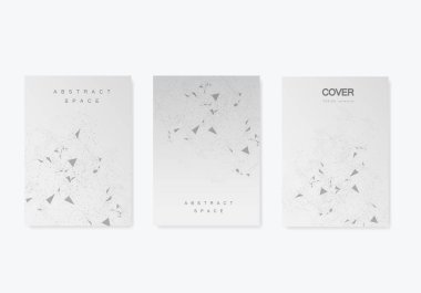 Broşür veya bağlı noktaları ve çizgileri soyut deseni ile kitap kapağı