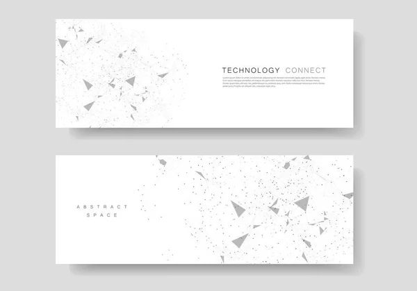 Science, technology and medicine templates background with connected triangles dots and lines — Stock Vector