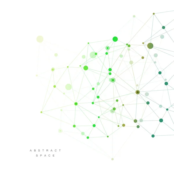 연결 구조를 추상화 합니다. 연결 점 들과 라인 다각형 공간 배경 — 스톡 벡터